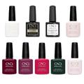 CND Shellac Luxury Manicure Set: Extender Base Coat, No Wipe+ Top Coat, Tinted Love, Negligee, Aura, Wildfire, Studio White, Romantique, Signature Lipstick - Professional Nail Care, 7.3 ml Each