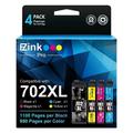 E-Z Ink Pro Remanufactured Ink Cartridge Replacement for Epson 702XL T702XL 702 T702 to use with Workforce Pro WF-3720 WF-3730 WF-3733 Printer (1 Large Black, 1 Cyan, 1 Magenta, 1 Yellow, 4 Pack)