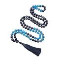 WORLD WIDE GEMS Onyx & Apatite Stone Mala Beads, 108 Mala Necklace, Knotted Mala, WWG Necklace, Yoga Jewelry Meditation Beads Spiritual Jewelry Boho Jewelry