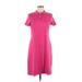 Croft & Barrow Casual Dress - Shift Collared Short sleeves: Pink Print Dresses - Women's Size Medium