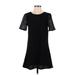 BCBGeneration Casual Dress - Mini Crew Neck Short sleeves: Black Print Dresses - Women's Size Small
