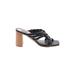 Dolce Vita Heels: Slip-on Chunky Heel Boho Chic Black Print Shoes - Women's Size 6 - Open Toe