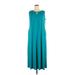 Catherines Casual Dress - A-Line: Teal Solid Dresses - Women's Size 0X