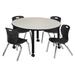 Regency Kee Mobile 36" L Round Breakroom Table & Chair Set Wood/Metal in Blue | 34 H x 36 W x 48 D in | Wayfair TB48RNDPLAPCBK45NV