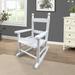 Winston Porter Nuria Populus Wood Outdoor Rocking Chair in White/Blue | 22.44 H x 14.2 W x 18.9 D in | Wayfair EBA19B9B6A344000B2E8576DE03E4F1F