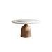 Corrigan Studio® Modern Simple Home Round White Rock Slab Dining Table Wood in Brown/White | 29.5 H x 63 W x 63 D in | Wayfair