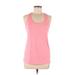 Under Armour Active Tank Top: Pink Checkered/Gingham Activewear - Women's Size Small