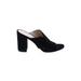 Cole Haan Mule/Clog: Slip-on Chunky Heel Casual Black Print Shoes - Women's Size 6 1/2 - Open Toe