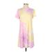 Shein Casual Dress - A-Line: Yellow Color Block Dresses - Women's Size Small