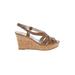 Guess Wedges: Slingback Platform Boho Chic Tan Print Shoes - Women's Size 9 - Open Toe