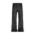 High Street Hand Brushed Glue Baggy Flare Jeans for Men Zones de pantalons en cuir bre Rotterdam