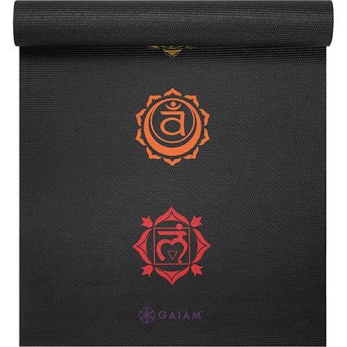 GAIAM Matte BLACK CHAKRA YOGAMATTE 6MM PREMIUM, Größe - in Schwarz