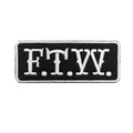 FTW nome Tag Iron On Hook Backing Funny Punk Rock ricamato Biker moto patch per gilet cappello Jeans
