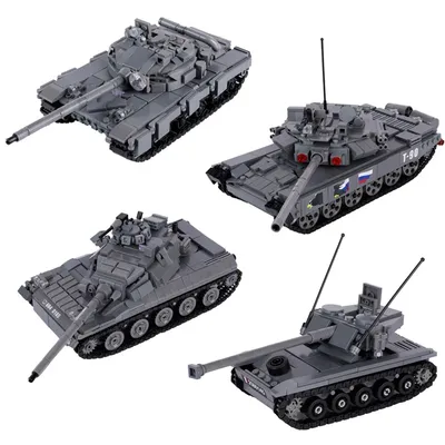 Weltkrieg II Moc Baustein T90 schwerer Panzer Frankreich AMX-30 Haupt kampfpanzer Modell Kinder montiert Spielzeug Geburtstags geschenk Image