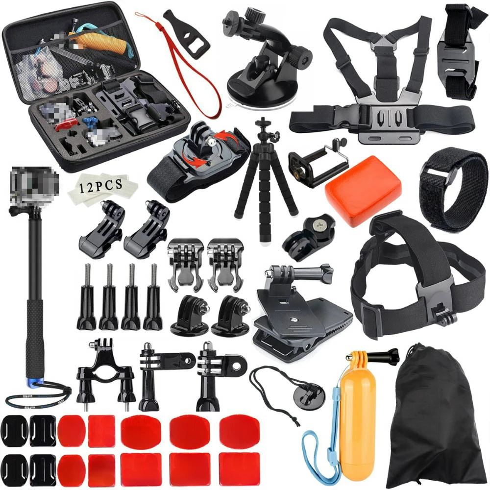 Für Gopro Zubehör für go pro hero 8 7 6 5 4 3 kit 3 weg selfie stick für eken h8r für xiaomi für osmo action yi EVA fall Image