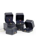 Premium Pu Leder Doppel ring Paar Box für Hochzeits zeremonie Verlobung Anhänger Ohrringe Halskette