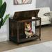 23.6 L x 20 W x 26 H Dog Crate Furniture with Cushion Wooden Dog Crate Table Double-Doors Dog Furniture Dog Kennel Indoor for Small Dog Dog House Dog Cage Small Rustic Brown