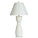 Satin Ivory Table Lamp - Polyresin Twisted Body with Empire Shade - Off-White Shade