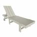 Modern Poly Reclining Chaise Lounge With Wheels Sand