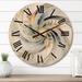 Designart "Fractal Flower Joy In Cosmic White VI" Fractals Oversized Wood Wall Clock