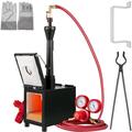 SKYSHALO Propane Knife Forge Blacksmithing Forge with Single Burner Portable Propane Forge with Two Durable Doors Large Capacity Farrier Forge Square Propane Burner Forge for Knife