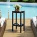 Costaelm Paradise 36 Outdoor Adirondack HDPE 2-Tier Patio Side Table Black