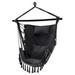 MYXIO Hammock Chair Hanging Rope Swing Chair with Soft Pillow Cushions Hammock Macrame Chair Swing with Sturdy Support Bar