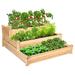 BULYAXIA 3-Tier Raised Garden Bed Wooden Elevated Planter Box for Vegetables Flowers Fruits Outdoor Growing Planter Box Stand for Garden Backyard Patio Balcony