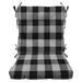 RSH DÃ©cor Indoor Outdoor Tufted High Back Chair Cushion Choose Color (Black Buffalo Plaid)