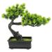 Home Decoration Simulated Welcome Pine Green Plant Living Room Office Fortune Potted Decorative Ornaments (green with Pot) Artificial Decorations Song