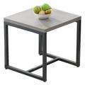 MYXIO Outdoor Side Table for Patio Furniture Set Imitation Wood Grain Metal Table Top End Table Adjustment Legs