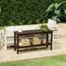 Costaelm Paradise 55 Outdoor Patio HDPE Adirondack 2-Tier Shelf Console Table Dark Brown