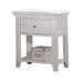 White Wood Nightstand With 1 Drawer And Shelf