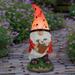 Garden Gnome Red Hat Solar Garden Statue Sculpture With Flower Pot 4 LED Lights Outdoor Lawn And Yard Decoration 5 X 5.5 X 12.5 Inch