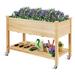 BULYAXIA Raised Garden Bed with Legs 48x24x33 inch Mobile Elevated Wood Planter Box w/Lockable Wheels Garden Bed On Wheels for Vegetable Flower Outdoor Indoor