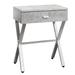 12" x 18.25" x 22.25" Grey Finish and Chrome Metal Accent Table