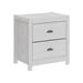 24" White Distressed Solid Wood Two Drawer Nightstand