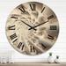 Designart "White Fractal Spiral Universe I" Fractals Oversized Wood Wall Clock