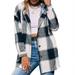 Thickened Long-Sleeved Plaid Jacket Wide Hooded Loose Casual Shirt Plush Plaid Single-Breasted Jacket Jacket Women