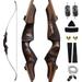 Black Hunter Takedown Recurve Bow 60 Inch Right Hand Archery Bow 20-60lbs Wood Riser Hunting Bow for Adult and Beginner