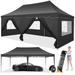 10 x 20 Party Tent Pop up Canopy Waterproof Tent for Wedding Commercial Instant Gazebo with 6 Removable Sidewalls Outdoor Shelter with Wheeled Bag 4 Sandbags Black