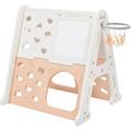 Climber Set for Kids 5-in-1 Toddler Climber Set Kids Playground Climber Playset with Tunnel Climber Whiteboard Toy Building Block Baseplates Kids Climbers Playground (Light Pink)