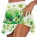 KANY Clover Print Green Skirt Women Women s Fashion St Patrick Printed Casual Sports Fitness Running Yoga Tennis Skirt Pleated Short Skirt Shorts Half Skirt Green Skirts For Women Light Green/3XL