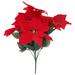 Big Red Flower Simulation Poinsettia Garden Decorative Potted Plant 2pcs (7 Poinsettias 21 Leaves) Plants for outside Artificial Outdoors Houseplants