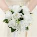 Baywell 7.5 Inch Bridesmaid Bouquet 1/6 Pack Ivory Rose Wedding Bouquets for Bridesmaids Artificial Bridesmaid Bouquets for Wedding Artificial Wedding Bouquet Flower Floral Wedding Centerpieces