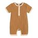 mveomtd Summer 1 Piece Outfit Baby Girls Boys Cotton Ribbed Romper Jumpsuit Short Sleeve Playsuit Harem Pants Clothes Toddler Boy Summer Pajamas Clothes for Little Boy