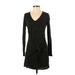 Left Coast by Dolan Casual Dress - A-Line V Neck Long sleeves: Black Dresses - Women's Size X-Small