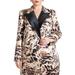 Plus Size Women's Strong Shoulder Blazer With Velvet Lapel by ELOQUII in Moving Cheetah (Size 32)
