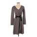 Zara Casual Dress - Wrap: Gray Dresses - Women's Size Small