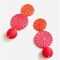 J. Crew Jewelry | J Crew Triple-Drop Raffia Earrings, Nwt | Color: Orange/Pink | Size: Os